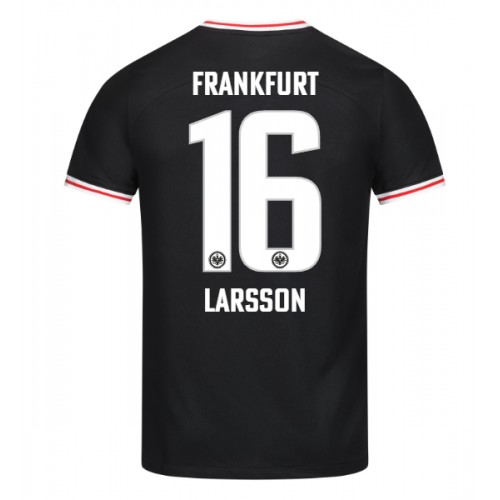 Eintracht Frankfurt Hugo Larsson #16 Gostujuci Dres 2023-24 Kratak Rukav